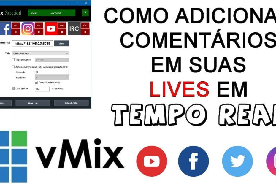 comentarios em sua live com vmix